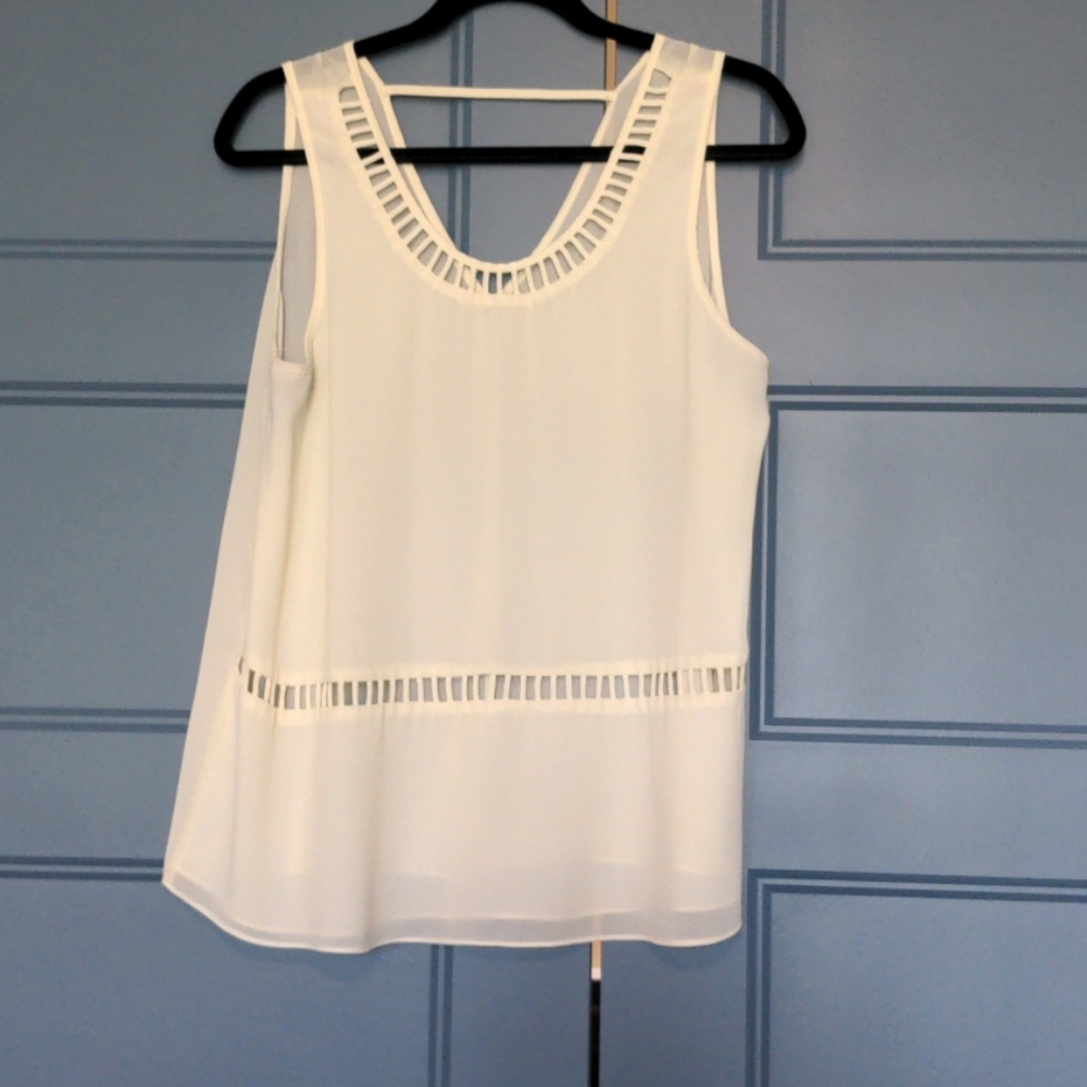 Ya Los Angeles Ivory Cut-Out Tank Top